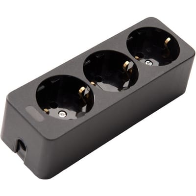 Martin Kaiser 3-Way Desktop Voedingssocket Zwart (Europese Stekkerdoos) - 538/SW [2 Stuks]