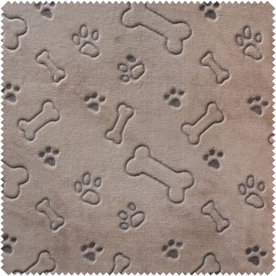 Fleece stof doubleface "Hondenbotten en poten"
