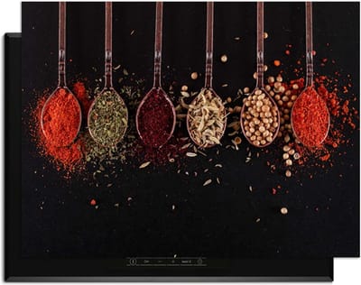 KitchenArt - Herb & Heat - Inductie Beschermer - 80x52 cm - Kookplaat Beschermer - Luxe Afdekplaat Inductieplaat - Anti-slip & Oprolbaar - Beschermmat Inductiekookplaat