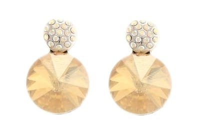 Behave - Dames oorknoppen beige steen - Chic accent - Klassieke look