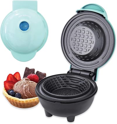 Wafelijzer - Mini Waffle Machine - Voor Zelfgemaakte Wafelkommen, Tortilla Bowls en Desserts - 350W - 220V - Compact Keukenapparaat
