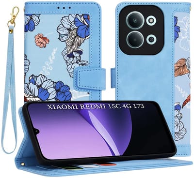 Hoesje geschikt voor Xiaomi Redmi 15C / Xiaomi Poco C85 - Techsuit FlipCraft Book Wallet Case met koord - Vibrant Blue