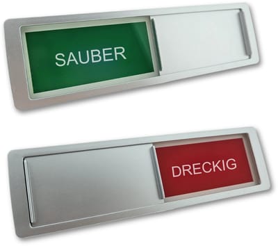 CombiCraft schuifbordje met "Sauber-Dreckig" in zilver 178 x 50 mm - per 1 stuk