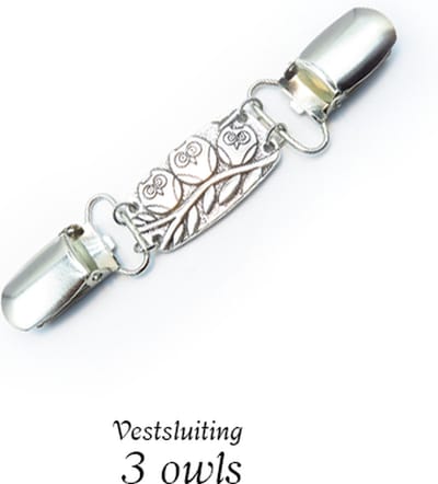 Vestsluiting - 3 owls - broches - vestclip dames -vestsluiting dames - vestclip - vestsluiting vestclip - sjaalspeld - vestspeld - vestklem