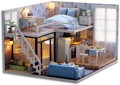 Houten Poppenhuis Set - Miniatuur Huis - Creatief Spelen - Compleet Meubilair - 30 x 24 cm - Niet gespecificeerd