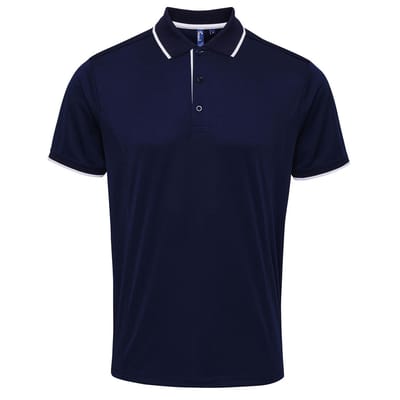 Premier Herencontrast Coolchecker Polo Shirt (Marine)