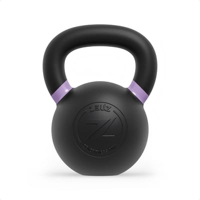 ZEUZ Kettlebell 20 KG – Gewichten voor Fitness & CrossFit - Conditie & Krachttraining – Gietijzer – Paars