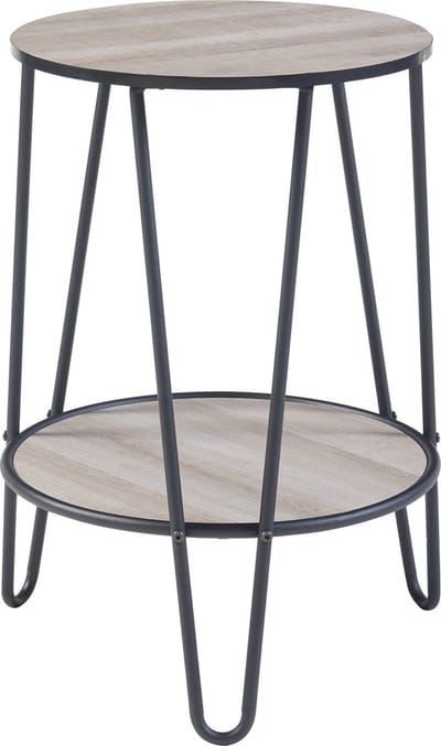 Bijzettafel Ylöjärvi 61x44x44 cm zwart en eikenkleurig
