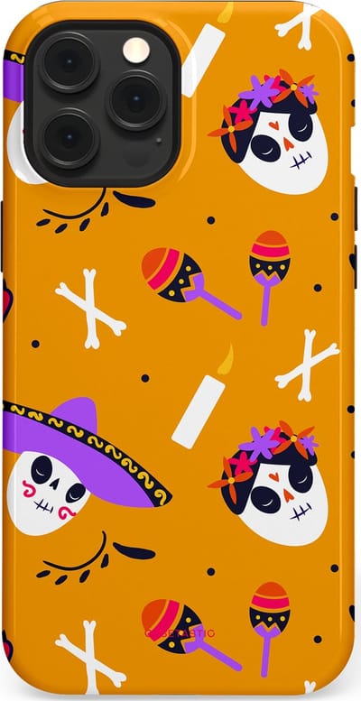 Casetastic Hoesje Geschikt voor Apple iPhone 12 Pro Max Magsafe - Stijlvolle Beschermende Duo-layer Case - Viva Muertos