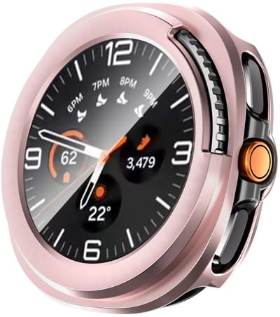 Stravo Screenprotector - Geschikt voor Samsung Galaxy Watch 8 classic - 46mm - Full Cover Hard Case / Beschermend Hoesje - Rosé goud - Samsung Galaxy Watch 8 classic 46mm screenprotectors