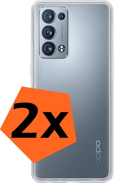 Hoes - 2 Stuks - Geschikt voor OPPO Reno 6 Pro - Sterk & Shockproof - Case Siliconen - Back Cover - Telefoon Hoes - Transparant