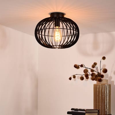 Lucide REDA - Plafonnière (Plafondlamp) - Ø 32 cm - 1xE27 - Zwart