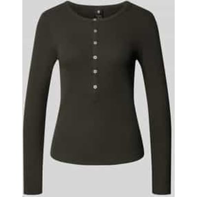 Slim fit shirt met lange mouwen, ronde hals en knoopsluiting