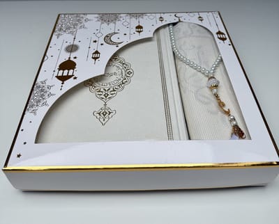 FIRASET Luxe Koran Set – Islamitisch Cadeau, QR Audio & Meertalige Vertaling (EN/FR/DE/TR/ES), Gebedskleed, Tasbih & Geschenkdoos