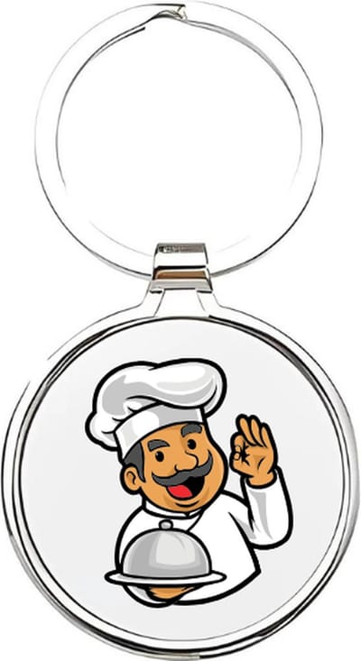 Akyol - chefkok Sleutelhanger - Kok - chefkoks - chef - chefkok - keukenmedewerker - koken - eten - restaurant - keukenmeester - keuken - kelner - sterrenchef - 4 x 7,5 CM