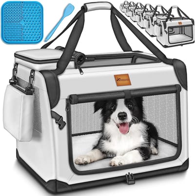 Opvouwbare Hondenbox voor Veilig Transport | Draagbare Honden- en Kattenbox met Likmat en Spatel