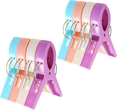 Praktische handdoekclips voor ligbedden, 8 stuks, winddicht en antislip, ideaal voor strandhanddoeken en zwembadhanddoeken