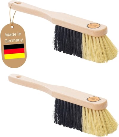 2 stuks KUNSTMATIGE HAREN handborstel zachte haren - kastbezem camping handborstel autobezemborstel - ideale sneeuwborstel auto handborstel luifel tapijt caravan handborstel houten handveger