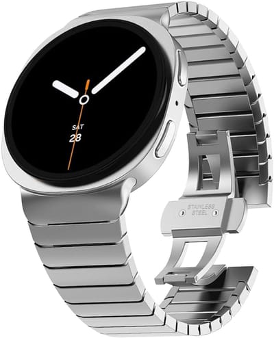 Chiguard Bandje geschikt voor Samsung Galaxy Watch 8 44mm / 8 40mm / 8 Classic Bandje – RVS Horlogeband – Vlindersluiting - Verstelbare Schakelband - Zilver