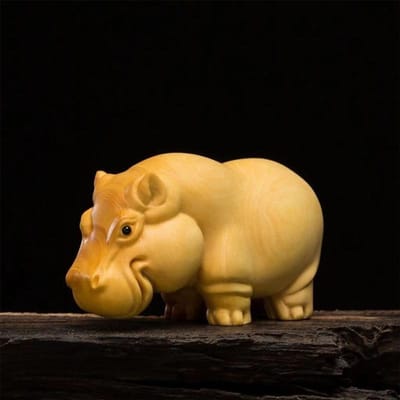 Décorations d'intérieur Décor de chambre Sculptures Figurines Bois de Thuya Éléphant Rhinocéros Hippopotame Kawaii Bureau Accessoires de Voiture Statuettes miniatures