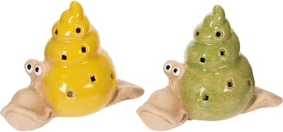 Keramische decoratieve slak met ledverlichting. Leuke tafeldecoratie v