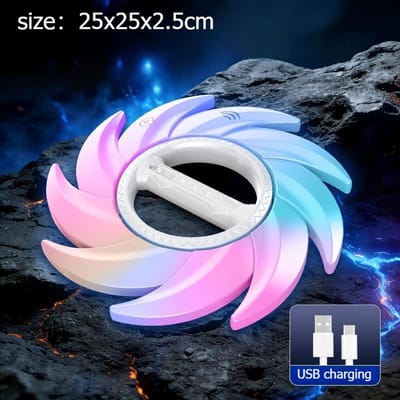 Kleurrijk Gloeiende Shuriken Draaiend Lichtzwaard Met Meerkleurige Veranderende LED Muziek Cosplay Cool Knipperend Kinderspeelgoed 25cm blue