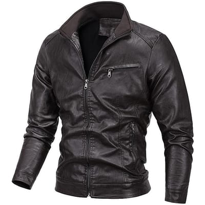 PU Lederen Jas Herfst en Winter Nieuwe Heren Motorjas Fleece Lederen Jas Jeugd Casual Plus Size Jas Jas 5XL black