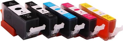 Set 5x ABC huismerk inkt cartridge geschikt voor Canon 580 581 580XXL 581XXL PGI-580XXL CLI-581XXL voor Canon Pixma Pixma TS-6150 TS-6151 TS-8150 TS-8151 TS-8152 TS-9150 TS-9155 TR-7550 TR-8550