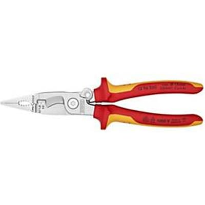 KNIPEX Elektro-installatietang, L 200 mm, VDE, verchroomd, meer-componentengreep, voor kabel-Ø 15 mm