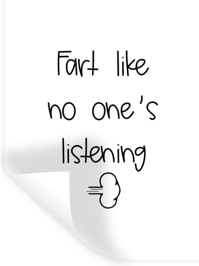 Muurstickers - Sticker Folie - Spreuken - Quotes - Fart like no one's listening - Wolken - 30x40 cm - Plakfolie - Muurstickers Kinderkamer - Zelfklevend Behang - Zelfklevend behangpapier - Stickerfolie