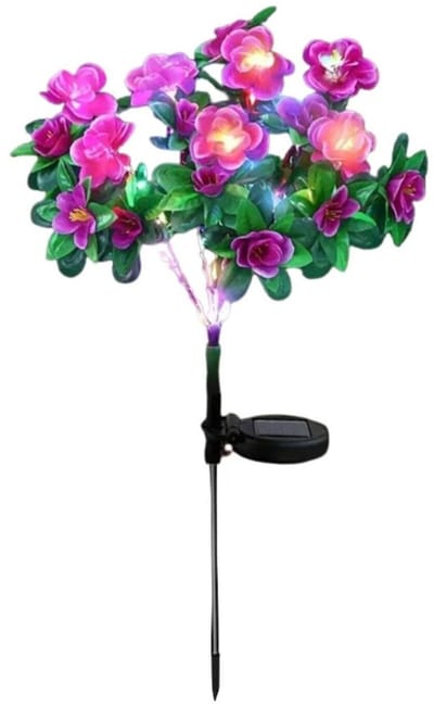 Home & Marker - Solar Tuinverlichting - Bloem Lamp - Bloemlamp - Sfeerverlichting voor Buiten - Tuinverlichting LED Buiten - Zonne Energie Buitenverlichting - Paars - ROSILUME