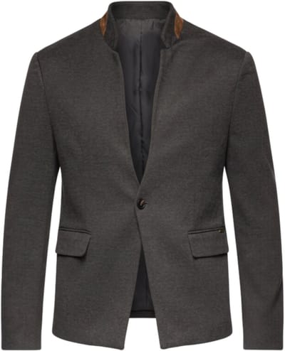 OMBRE Blazer - Regular Fit - Knopen - Gemeleerd Zwart gemêleerd S