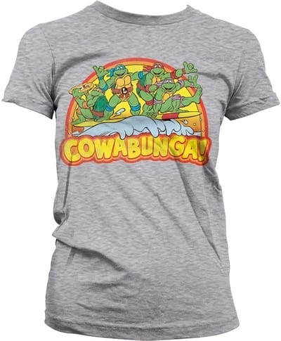 Teenage Mutant Ninja Turtles TMNT Cowabunga Girly T-shirt voor dames, heathergrijs