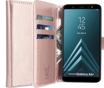 Hoesje geschikt voor Samsung Galaxy A6 Plus 2018 - Book Case Kunstleer Pasjeshouder Rosegoud