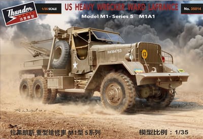 Thunder Model Modelbouwpakket Militaire voertuigen - 35014 US Heavy Wrecker Ward LaFrance Model M1 - Series 5 M1A1 - Standaard Editie - Amerikaanse Truck Plastic - 1:35 - Modelbouw