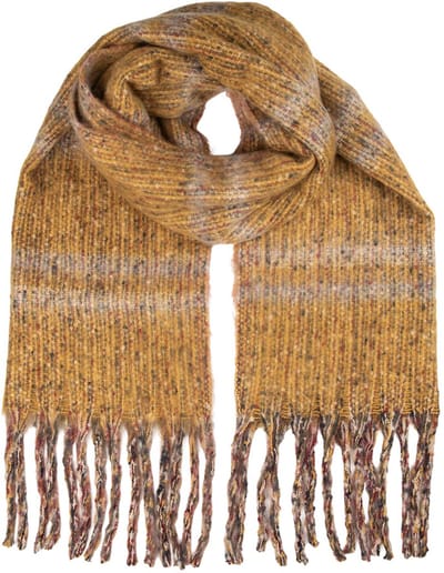Clayre & Eef Wintersjaal Dames 50x210 cm Geel Textiel
