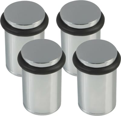 AMIG Deurstopper/deurbuffer - 4x - D32mm - inclusief schroeven - verchroomd