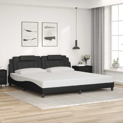 vidaXL - Bedframe - "Viana" - zonder - matras - kunstleer - zwart - 200x200 - cm