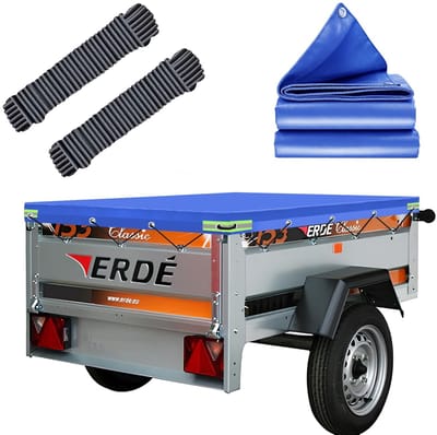 Dailygoods- Afdekzeil Waterdicht - Aanhangerzeil 150 x 105 cm - Scheurvast - Dubbellaagse Versterkte Zoom - Extra Versterkte Hoeken - Duurzaam