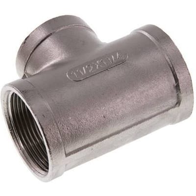 Rp 1 1/2'' x Rp 1 1/4'' RVS T-stuk 16 Bar - FL3T-F-SH-112R-114R