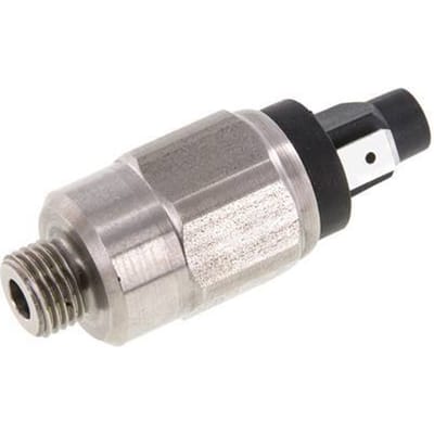 10 tot 70bar NO Roestvrij Staal Drukschakelaar G1/4'' 42VAC Platte Stekker - PSL-SC-U-10-70-O-FP