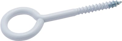 Schroefoog 3,00 x 30 mm – wit epoxy gecoat ijzer – oog Ø 8 mm – zak à 4 stuks