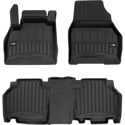 Frogum No.77 Automat / Vloermat - 3D Pasvorm - Geschikt voor Renault Kangoo II 2007-2021 - TPE Rubber - 3-delig - Hoge Rand 6cm - Zwart
