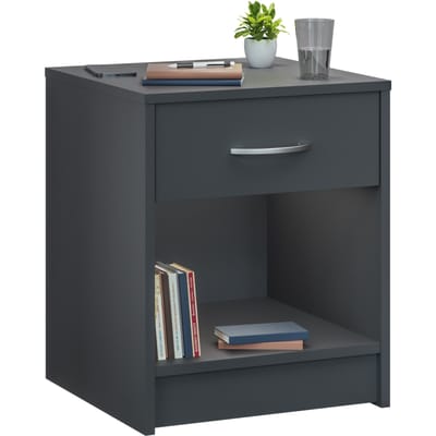CASARIA Nachtkastje met Lade – 50x40x35cm Extra Opbergvak - Antraciet