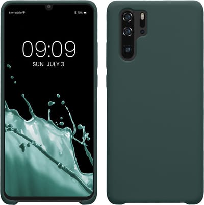kwmobile telefoonhoesje geschikt voor Huawei P30 Pro - Hoesje met siliconen coating - Smartphone case in mosgroen