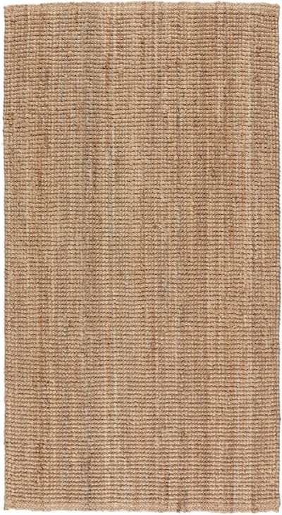 Vloerkleed natuurlijke jute in neutrale tinten - glad geweven - naturel - 80x150 cm incl Ondertapijt met antislipstrip, 70x140 cm