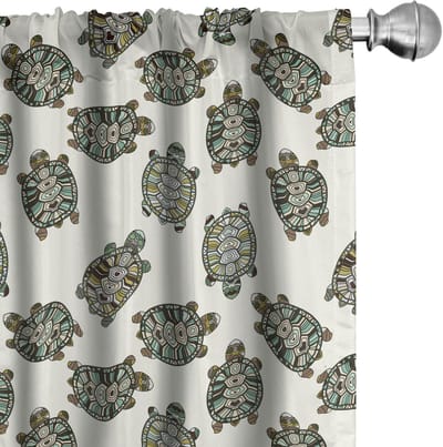 ABAKUHAUS Gordijnen – Schildpadpatroon – 2x75x225 cm – microvezel