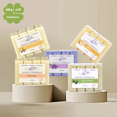 La Cigale Marseille Zeep Bundel 5×4×100 g | Lavendel, Olijf, Honing, Orange-Argan & Glycerine | Biologisch & Hypoallergeen