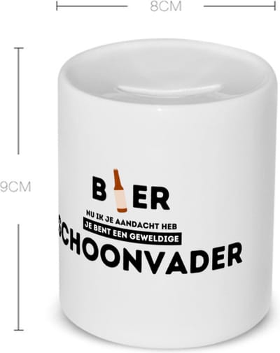 Akyol - bier, nu ik je aandacht heb je bent een geweldige schoonvader Spaarpot - Papa - de beste schoonvader - vader cadeautjes - vaderdag - verjaardagscadeau - verjaardag - cadeau - geschenk - kado - gift - vader artikelen - 350 ML inhoud