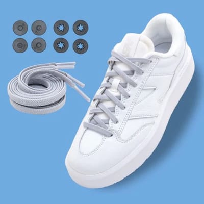 Lock Laces Flat Grijs - Schoenveter - Hardlopen